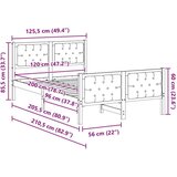  Konstrukcija postelje z vzglavjem Temno siva 120 x 200 cm, (5000084585) | Shoptok.si