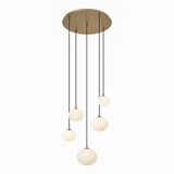 QAZQA Art Deco viseča svetilka zlata z opalnim steklom 5-Lights - Yani | Shoptok.si