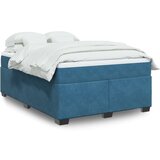 vidaXL Krevet s oprugama i madracem tamnoplavi 140x190 cm baršunasti | shoptok.hr