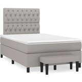 vidaXL Krevet s oprugama i madracem svjetlosivi 120x190 cm od tkanine | shoptok.hr