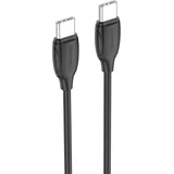 USB data kabal Comicell CO-BX19, 60W, 3A, Type C na Type C, 1m, Crni