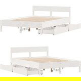 vidaXL Okvir kreveta bez madraca bijeli 120 x 200 cm masivna borovina | shoptok.hr