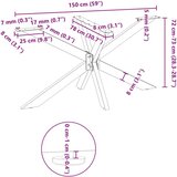  Noge jedilne mize pajkove oblike antracitne 150x78x(72-73) cm jeklo, (5000241498) | Shoptok.si