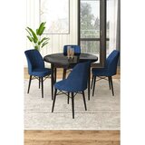 Hanah home Set Trpezarijski sto i 4 stolice, tamnoplava | Eponuda.ba