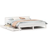 vidaXL Okvir kreveta bez madraca bijeli 200x200 cm od masivne borovine | shoptok.hr