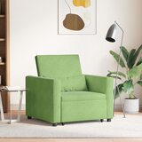 vidaXL 3-u-1 Fotelja na razvlačenje Svijetlo zelena baršun | shoptok.hr