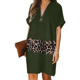 Fenzy elegantna mini obleka z leopardjim potiskom galilea, olivna cene