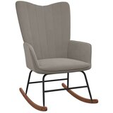  Stolica za ljuljanje s osloncem za noge svjetlosiva baršunasta | shoptok.hr