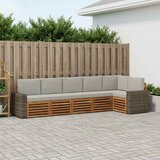  Set vanjskih sofa 6 kom. Prirodna i svjetlosiva Poliester Bijela 310 x 132,5 x 73 cm | shoptok.hr