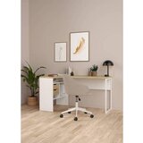 MID.YOU KOTNA PISALNA MIZA leseni material bela, barve hrasta | Shoptok.si
