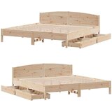 vidaXL Posteljni okvir brez vzmetnice 200x200 cm trdna borovina, (21322496) | Shoptok.si