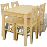 Furnova Lesena Jedilna Miza + 4 Stoli Naraven Videz, (21946686) | Shoptok.si