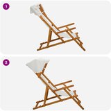  Ležaljka 4 pcs 3 Pozicija Čvrsto drvo eukaliptusa Krem | shoptok.hr