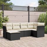 vidaXL 6-dijelni set vrtnih sofa s jastucima crni od poliratana | shoptok.hr