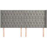  Uzglavlje s ušima svjetlosivo 203x16x118/128 cm baršunasto | Eponuda.com
