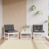 Maison Chic Vrtni kavč - Zunanji kavč z blazino 2 kosa bela trdna borovina, (22043897) | Shoptok.si