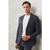Altinyildiz classics Men's Anthracite-navy Blue Slim Fit Slim Fit Slim Fit Monocollar Checkered Classic Suit.