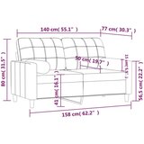  Dvosjed s ukrasnim jastucima tamnosivi 140 cm od tkanine | shoptok.hr