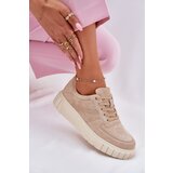 EVENTO Suede Platform Sneakers Beige Rilwena | Shoptok.si