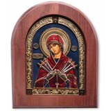  Ikona u drvetu Presveta Bogorodica Sedmostrelna, 170x205x22mm | Eponuda.com