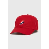 Superdry Pamučna kapa boja: crvena