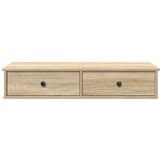vidaXL Stenska polica s predali sonoma hrast 100x37,5x19 cm inž. les | Shoptok.si