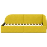 vidaXL Kotna postelja z vzglavjem Rumena 100 x 200 cm Žamet | Shoptok.si