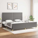  Posteljni okvir z vzglavjem temno siv 200x200 cm blago, (20736760) Cene