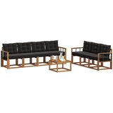  Set vanjskih sofa 8 kom. Prirodna i crna | shoptok.hr