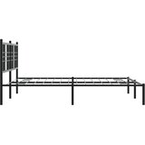  Metalni okvir za krevet s uzglavljem crni 150x200 cm | shoptok.hr