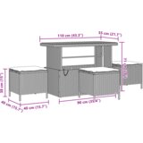  14-dijelni set vrtne sofe s jastucima sivi poly ratan | shoptok.hr