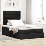  Otomanski okvir kreveta s madracem crni 120x200cm od tkanine | Eponuda.com