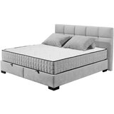 MID.YOU POSTELJA Z VZMETNICO 180 cm x 200 cm , tekstil, leseni material svetlo siva | Shoptok.si