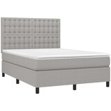  Box spring postelja z vzmetnico svetlo siva 140x200 cm blago, (20723540) | Shoptok.si