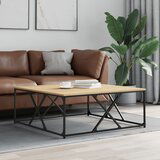 vidaXL Klubska mizica sonoma hrast 100x100x40 cm inženirski les | Shoptok.si