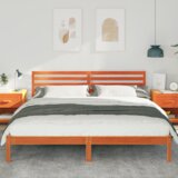  Krevetna konstrukcija s uzglavljem Voštano smeđa 200 x 200 cm | shoptok.hr
