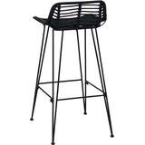  Barski stol 2 pcs Črna 44 x 46 x 91 cm Rattan in jeklo, (5000297090) | Shoptok.si