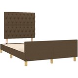 vidaXL Posteljni okvir z vzglavjem temno rjav 120x190 cm tkanina, (21128126) Cene