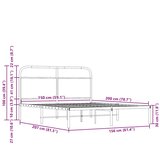  Okvir kreveta bez madraca dimljena boja hrasta 150x200cm drveni | shoptok.hr