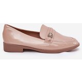 Boto Lacquered Women's Moccasins With Decorative Buckle Beige Mollan | Shoptok.si