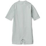 Liewood kopalni pajac z rokavi max seersucker stripe sea blue/white | Shoptok.si