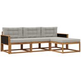  Set vanjskih sofa s jastukom 4 pcs Prirodna i Svjetlosiva | shoptok.hr