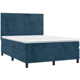  box spring s madracem LED tamnoplavi 140x190 cm baršun | shoptok.hr