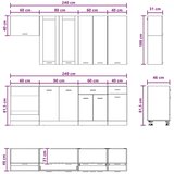  Kuhinjska jedinica LYON 8 kom. Siva Sonoma Konstruirano drvo - Siva Sonoma 100 cm | shoptok.hr