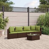  5-dijelni set vrtnih sofa s jastucima poliratan smeđi | shoptok.hr