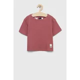 Adidas Otroška bombažna kratka majica roza barva