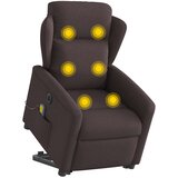  Električni masažni naslonjač na podizanje od tkanine tamnosmeđi | shoptok.hr