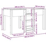  Krevet na kat za djecu Bijelo 100 x 200 cm Konstruirano drvo | shoptok.hr