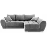 Windsor & Co Sofas sivi baršunasti kauč na razvlačenje Nuage, desni kut