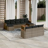 vidaXL 11-dijelni set vrtnih sofa od poliratana s jastucima sivi | shoptok.hr
